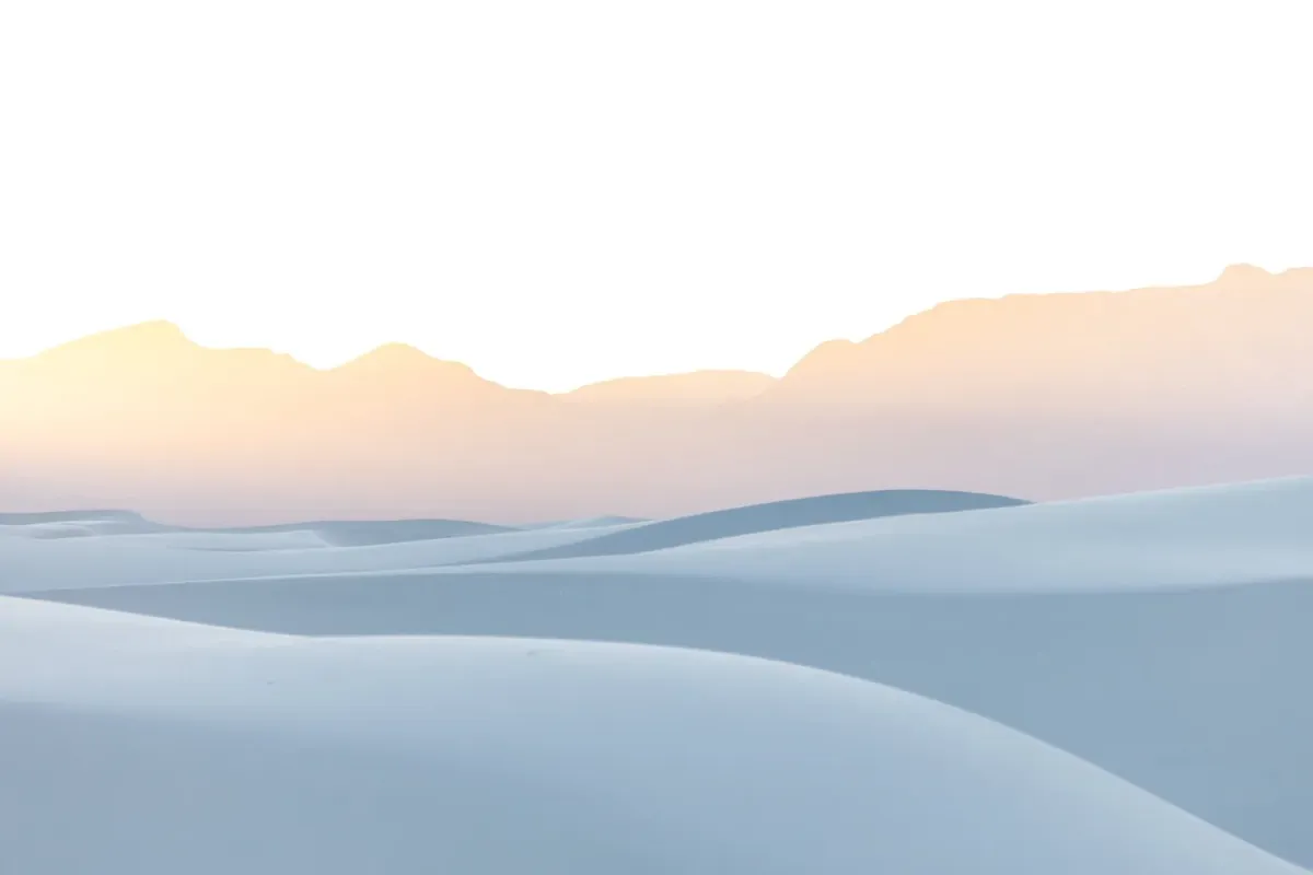 Pastel sunset over the gypsum dunes