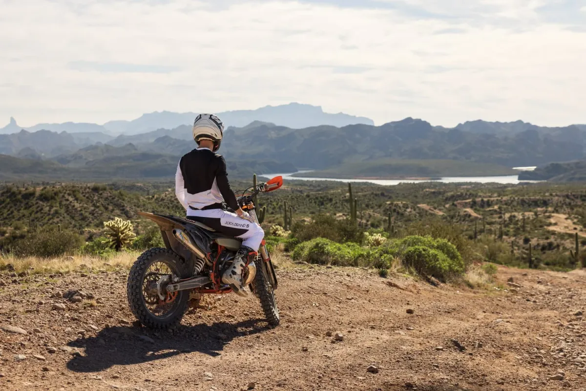 Off-highway vehicle on a desert trail