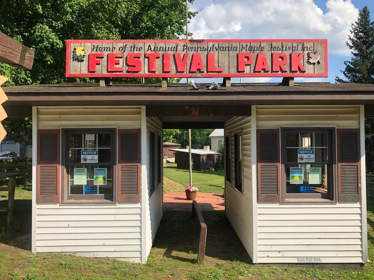 Festival Park entrance gate, home of the annual Pennsylvania Maple Festival