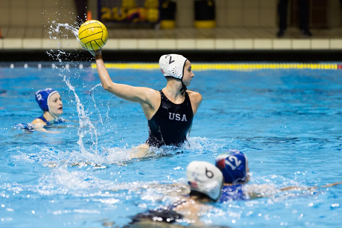 USA number 7 rising out of the water to shoot