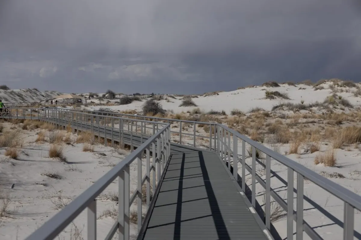Patterns of light and shadow across the dunes