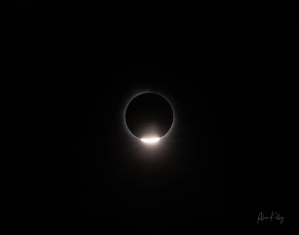 Diamond ring moment of the 2024 eclipse