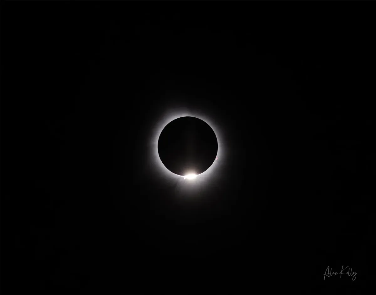 Second diamond ring frame of the 2024 eclipse