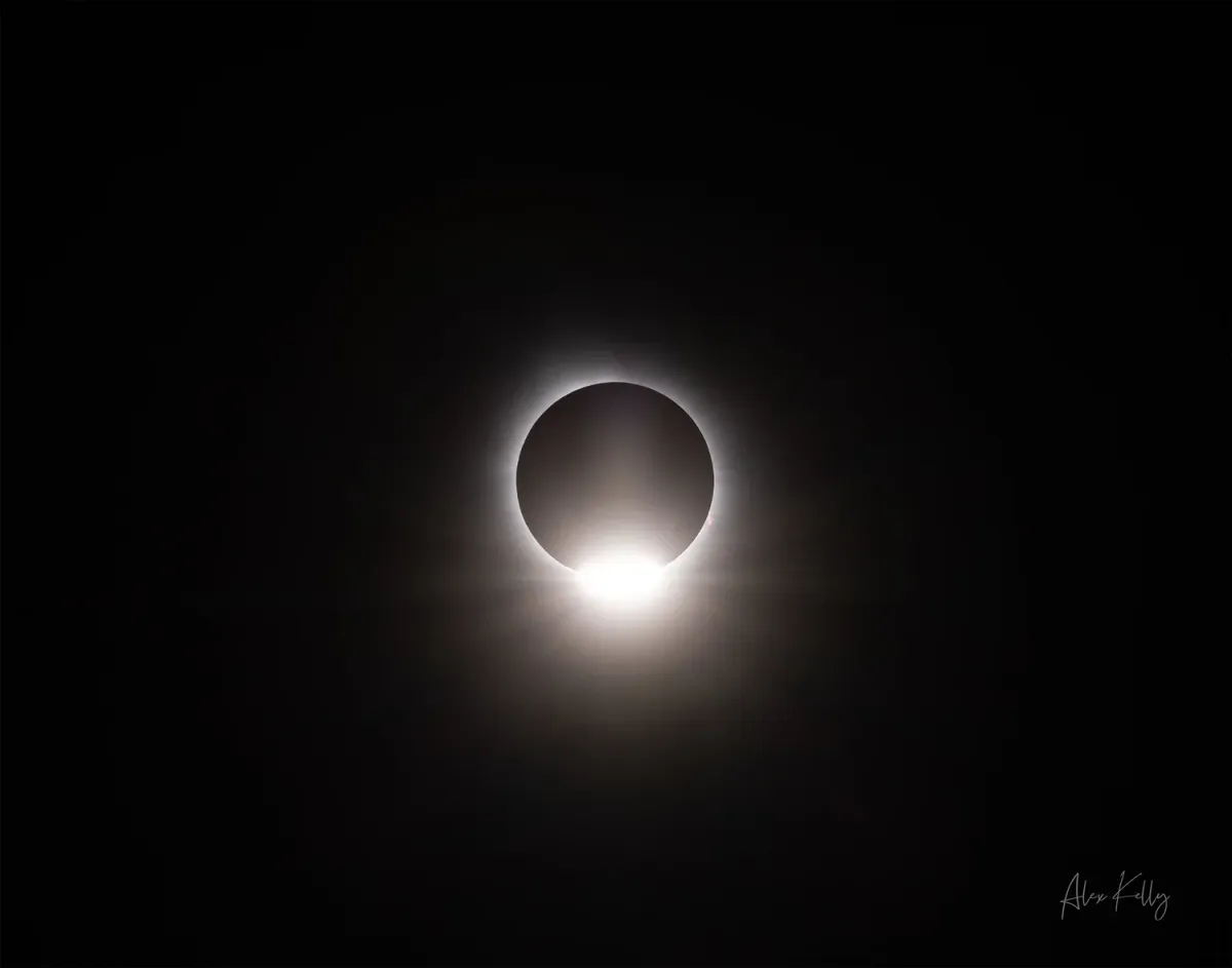Third diamond ring frame of the 2024 eclipse