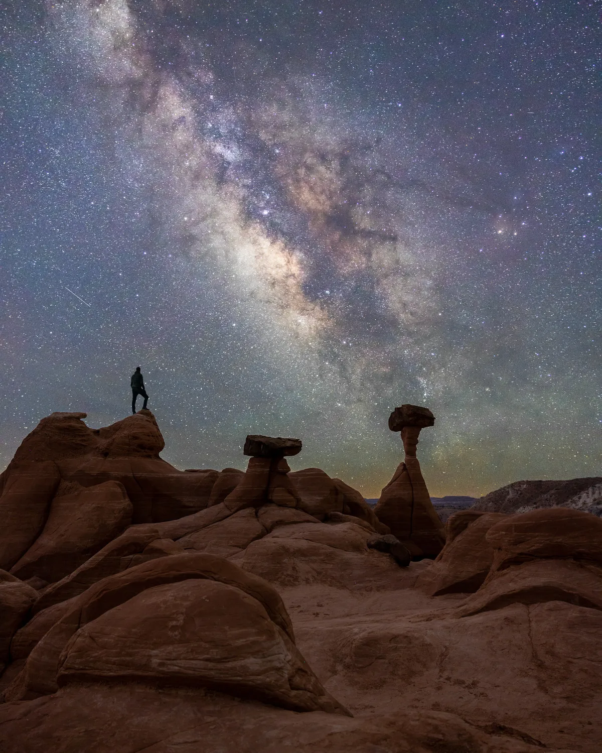 Milky Way over the Toadstools hoodoos